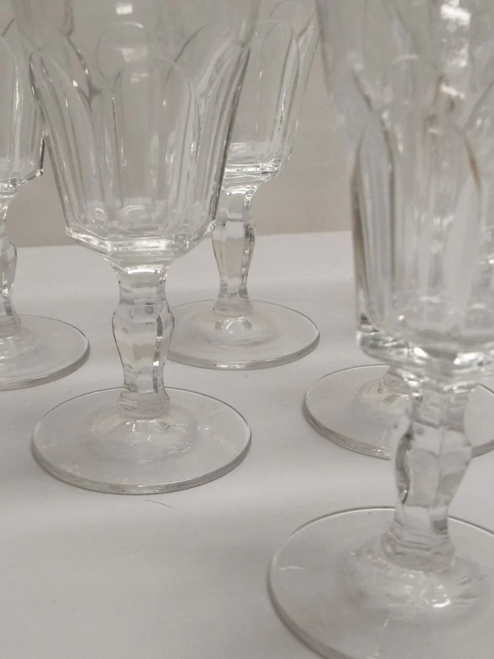 HEISEY Colonial Clear Cordial Glasses - VINTAGE 6 Undamaged and 1 Chip on Foot